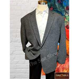 Oak Hill Mens 54-56R 3XL Gray Herringbone Tweed Blazer Sport Coat Jacket